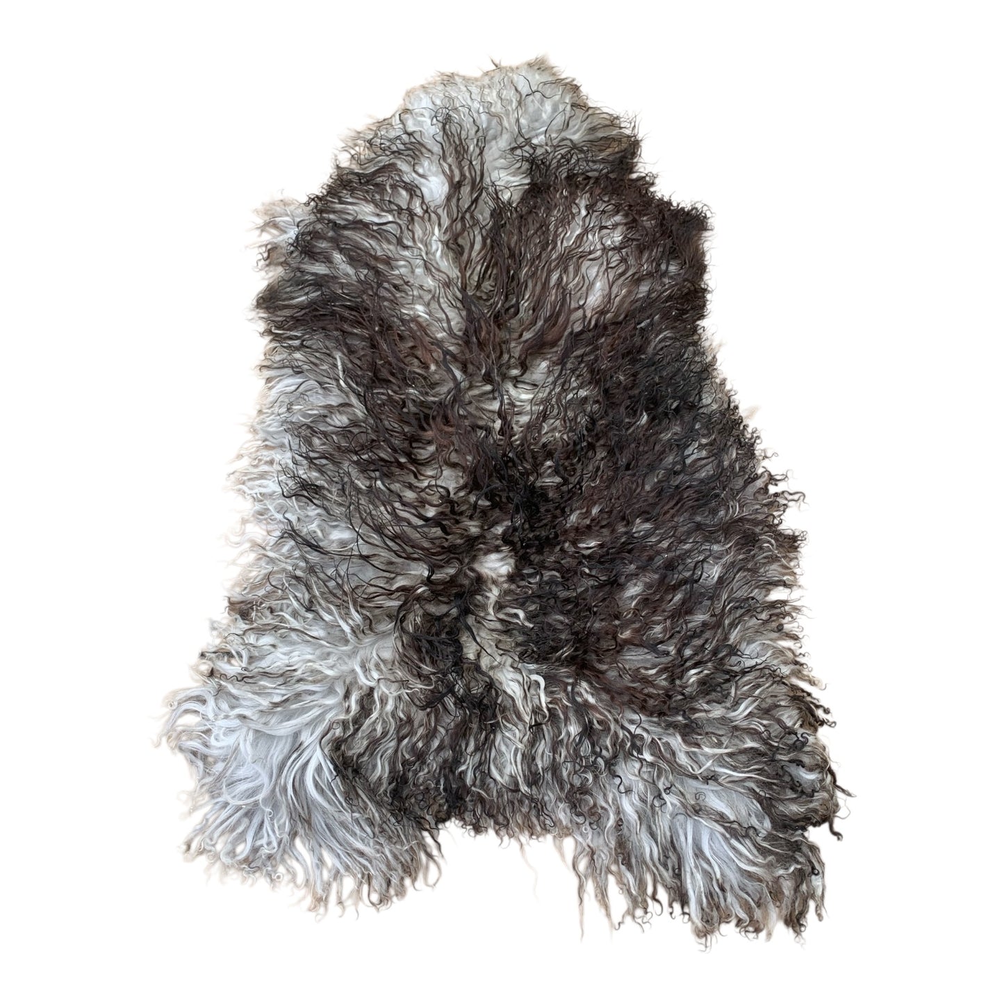 TOP Schaffell | 140cm | Echtes Lammfell |Teppich Deko | Grau Schwarz-Geflammt | Sitzauflage