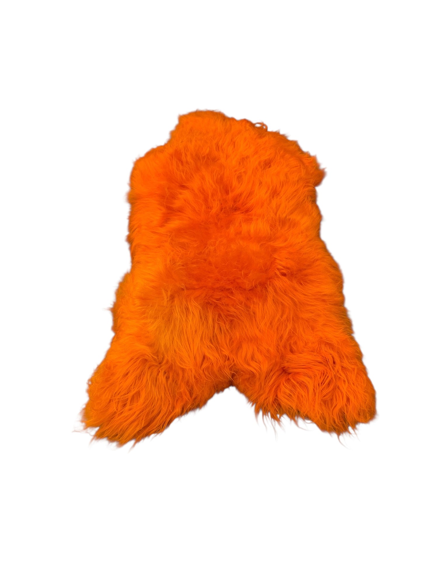 BUNTE Schaffell | Orange | Echtes Lammfell |Teppich Deko | 120cm | Sitzauflage