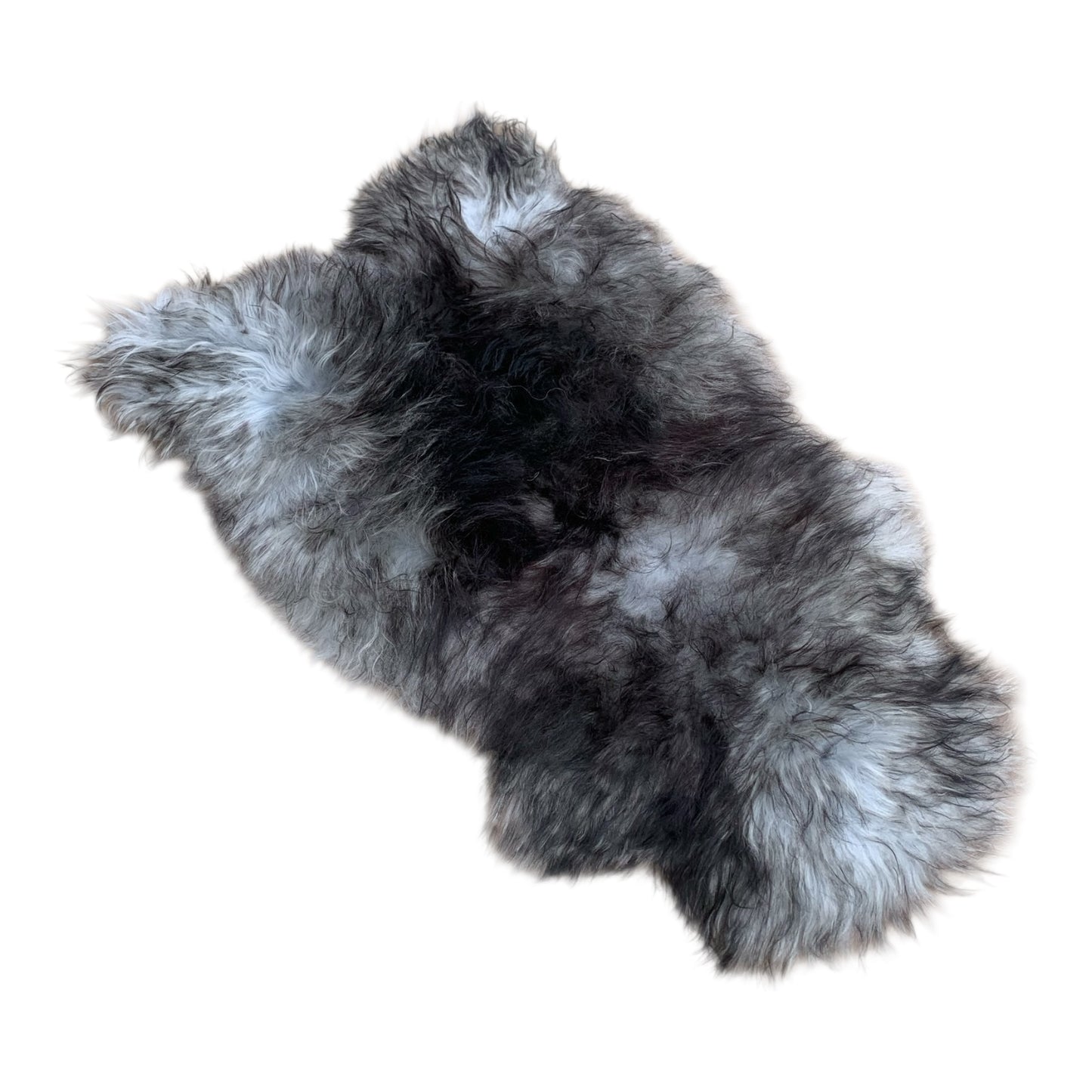 TOP Schaffell | 140cm | Echtes Lammfell |Teppich Deko | Grau Schwarz-Geflammt | Sitzauflage