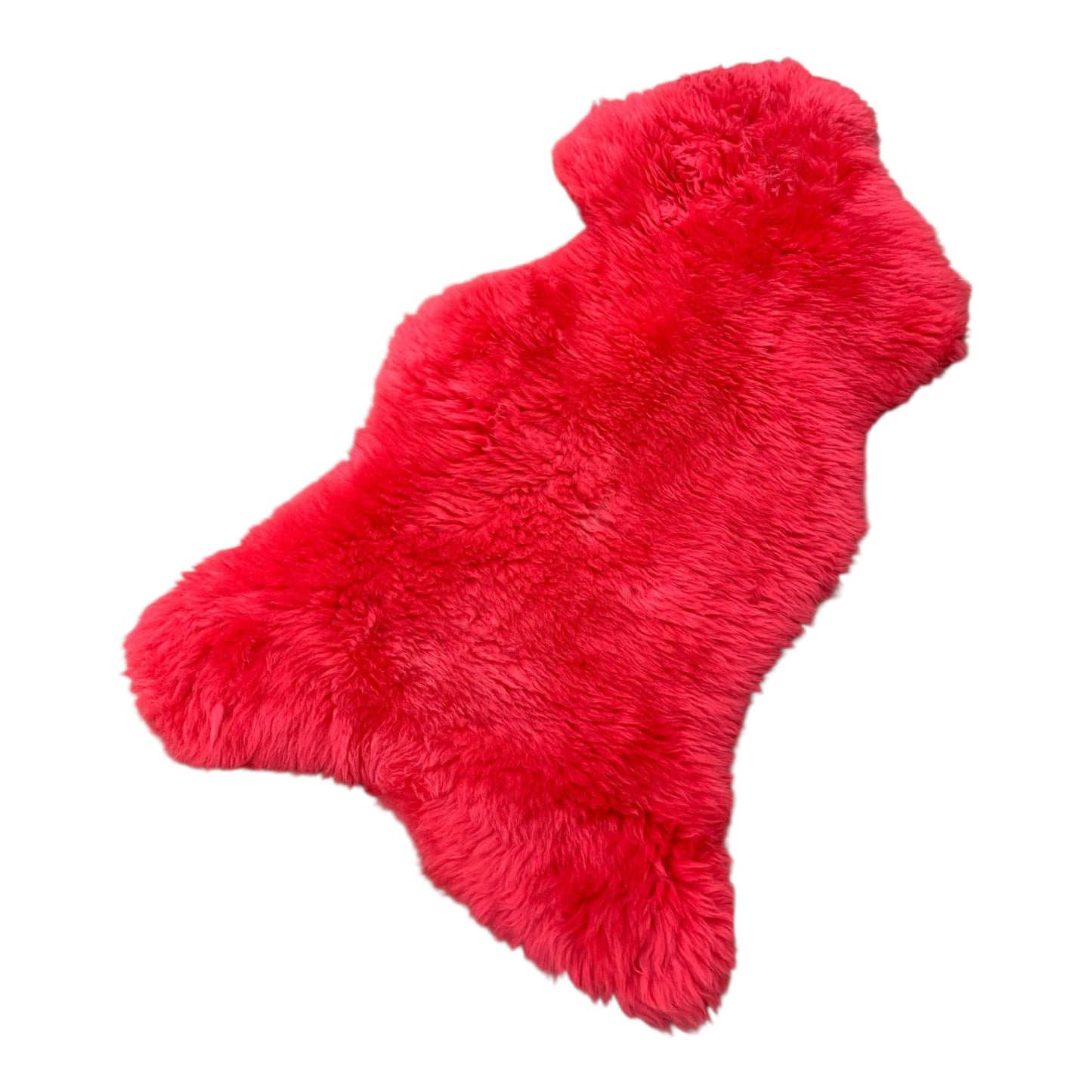 Colorful sheepskin | Red | Genuine lambskin | Rug decoration | 120cm | Seat cushion