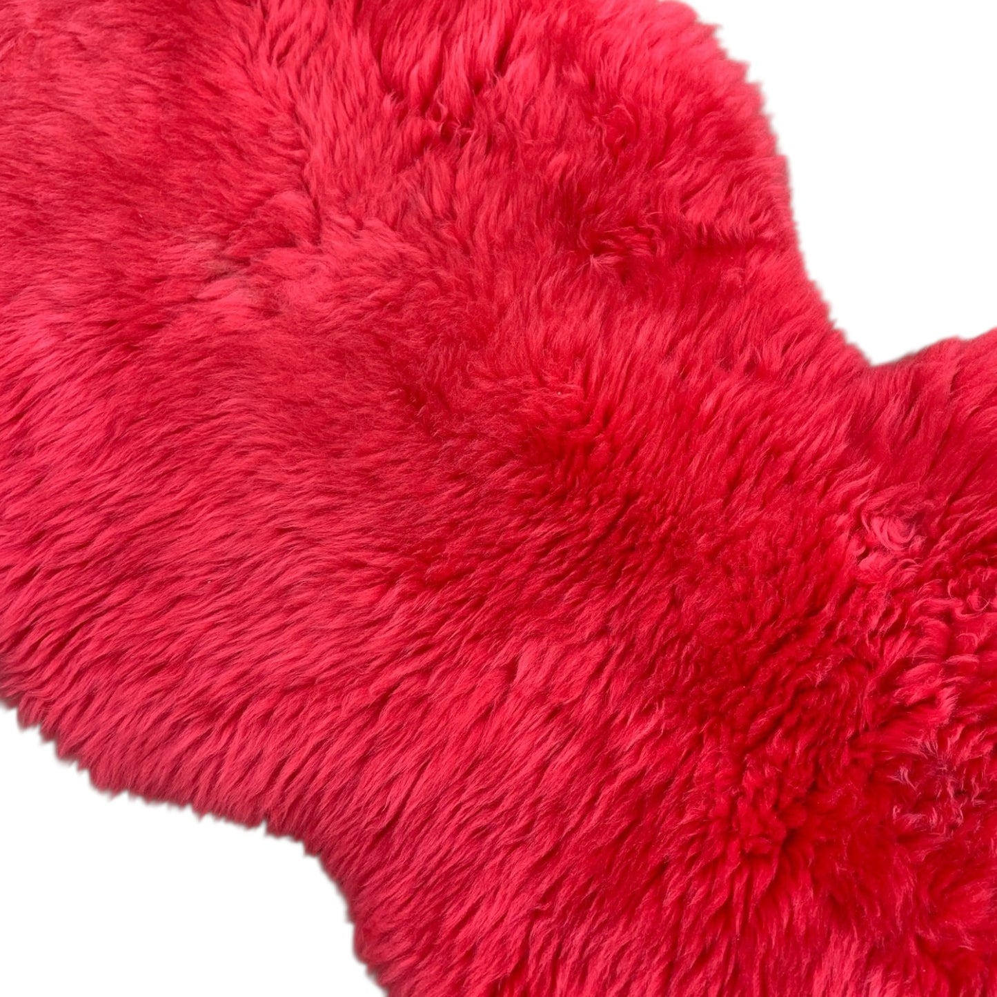 Colorful sheepskin | Red | Genuine lambskin | Rug decoration | 120cm | Seat cushion