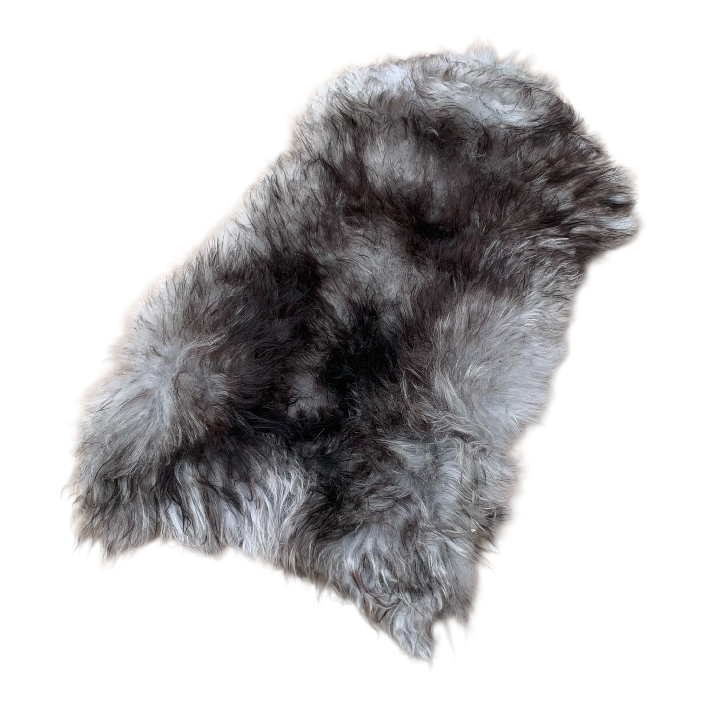 TOP Schaffell | 140cm | Echtes Lammfell |Teppich Deko | Grau Schwarz-Geflammt | Sitzauflage