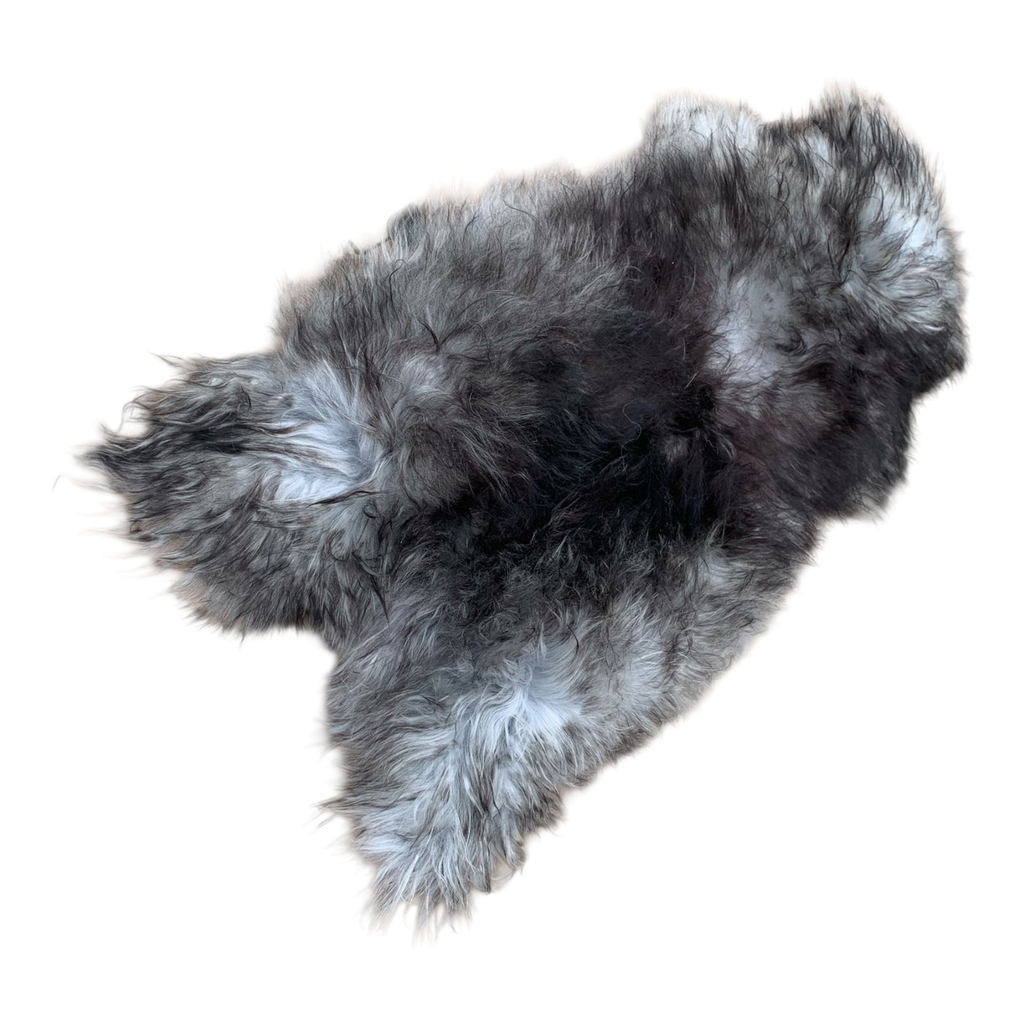 TOP Schaffell | 140cm | Echtes Lammfell |Teppich Deko | Grau Schwarz-Geflammt | Sitzauflage