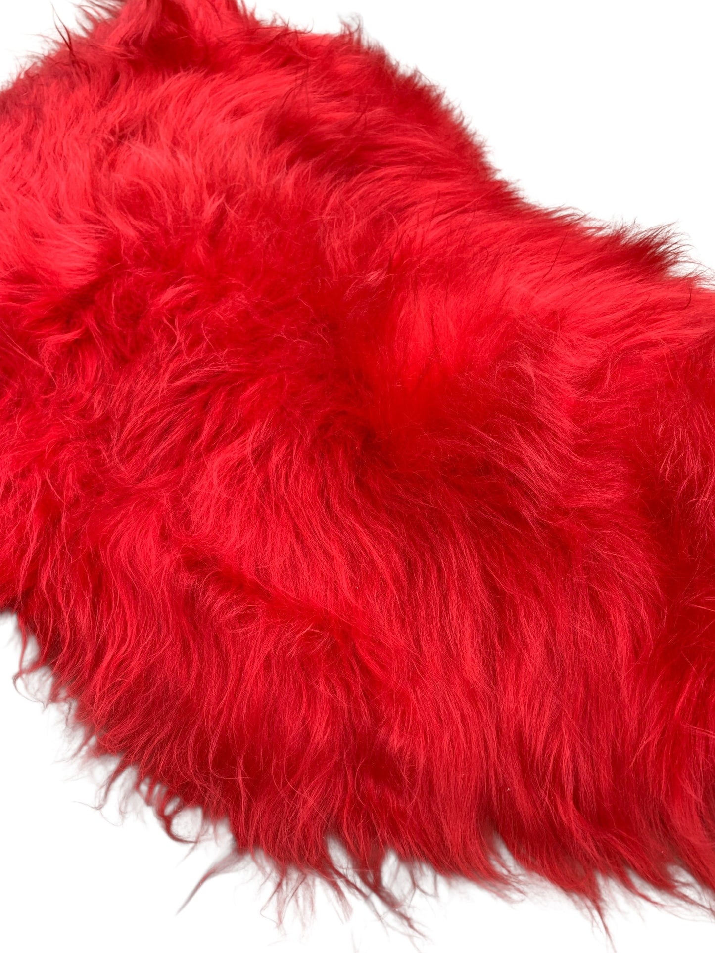 Colorful sheepskin | Red | Genuine lambskin | Rug decoration | 120cm | Seat cushion
