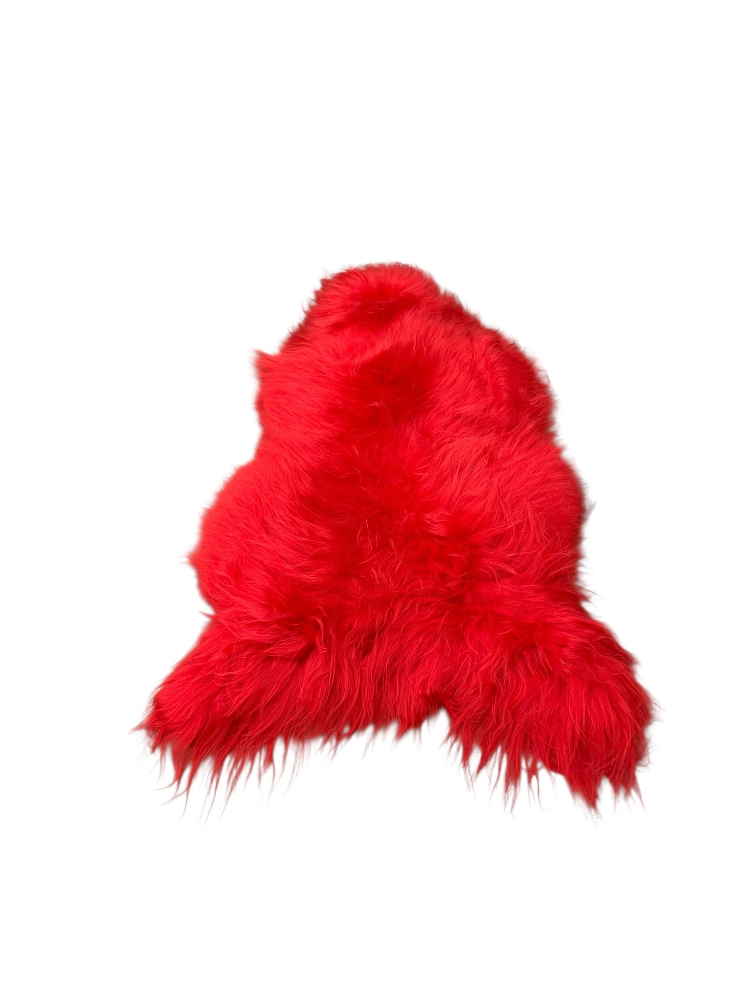Colorful sheepskin | Red | Genuine lambskin | Rug decoration | 120cm | Seat cushion