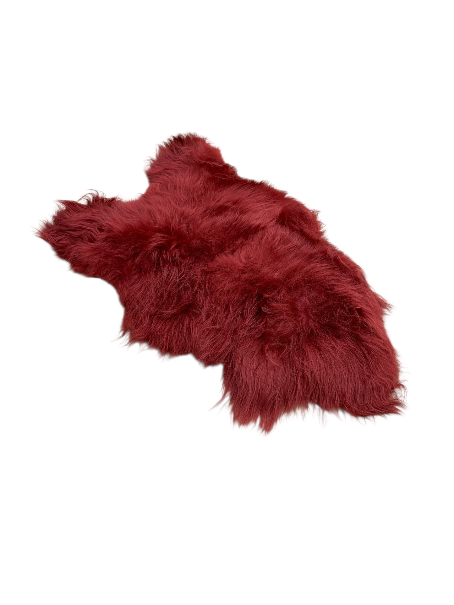 BUNTE Schaffell | Bordeaux-Rot | Echtes Lammfell |Teppich Deko | 120cm | Sitzauflage