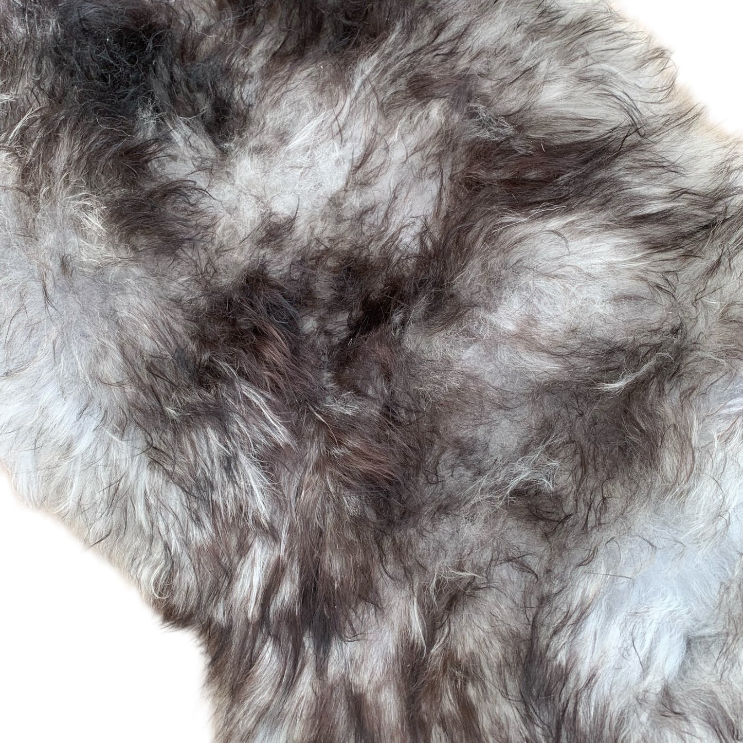 TOP Schaffell | 140cm | Echtes Lammfell |Teppich Deko | Grau Schwarz-Geflammt | Sitzauflage