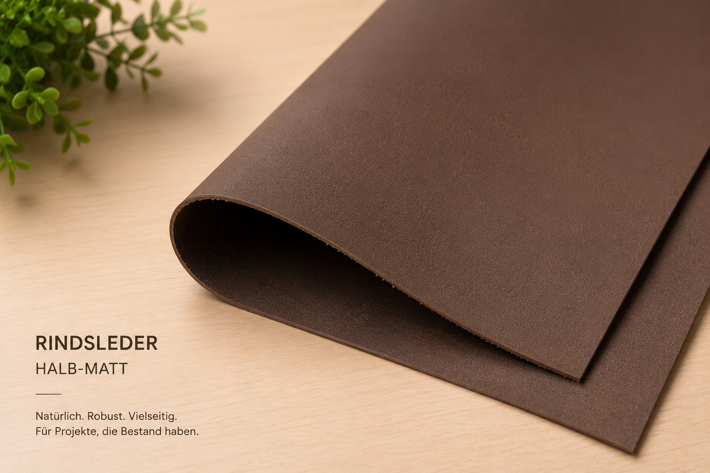 Rindsleder Zuschnitte Braun Halb-Matt – Echtleder 1,1–1,5 mm – Premium Leder für Taschen, Möbel & DIY