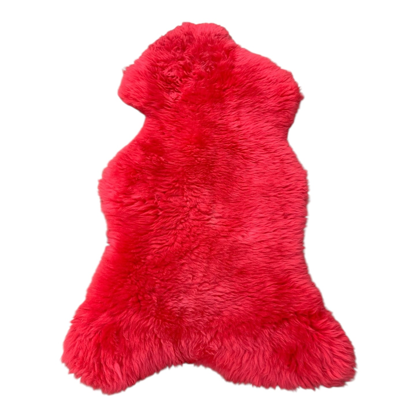 Colorful sheepskin | Red | Genuine lambskin | Rug decoration | 120cm | Seat cushion
