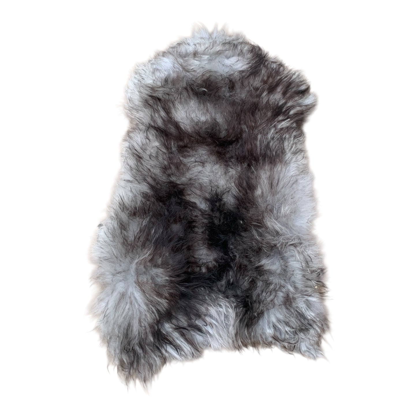 TOP Schaffell | 140cm | Echtes Lammfell |Teppich Deko | Grau Schwarz-Geflammt | Sitzauflage
