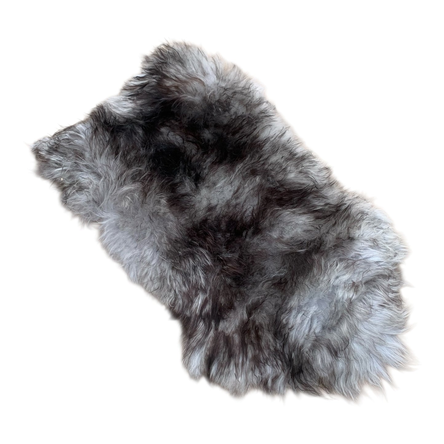TOP Schaffell | 140cm | Echtes Lammfell |Teppich Deko | Grau Schwarz-Geflammt | Sitzauflage