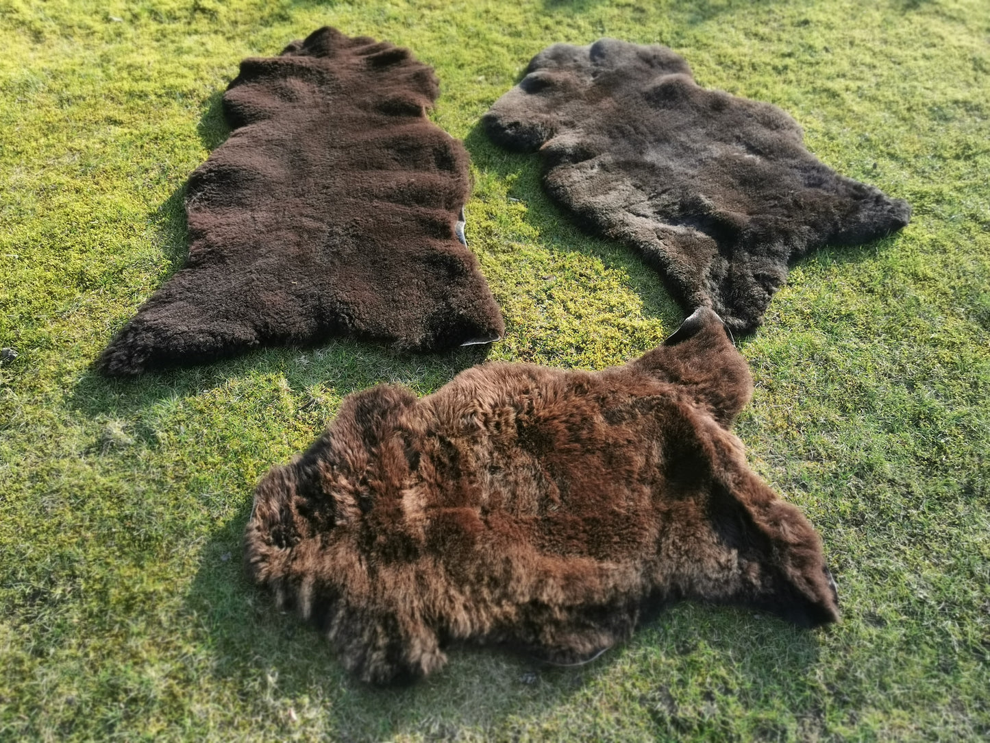 Merino Premium Felle in NATUR Schwarz/Dunkelbraun