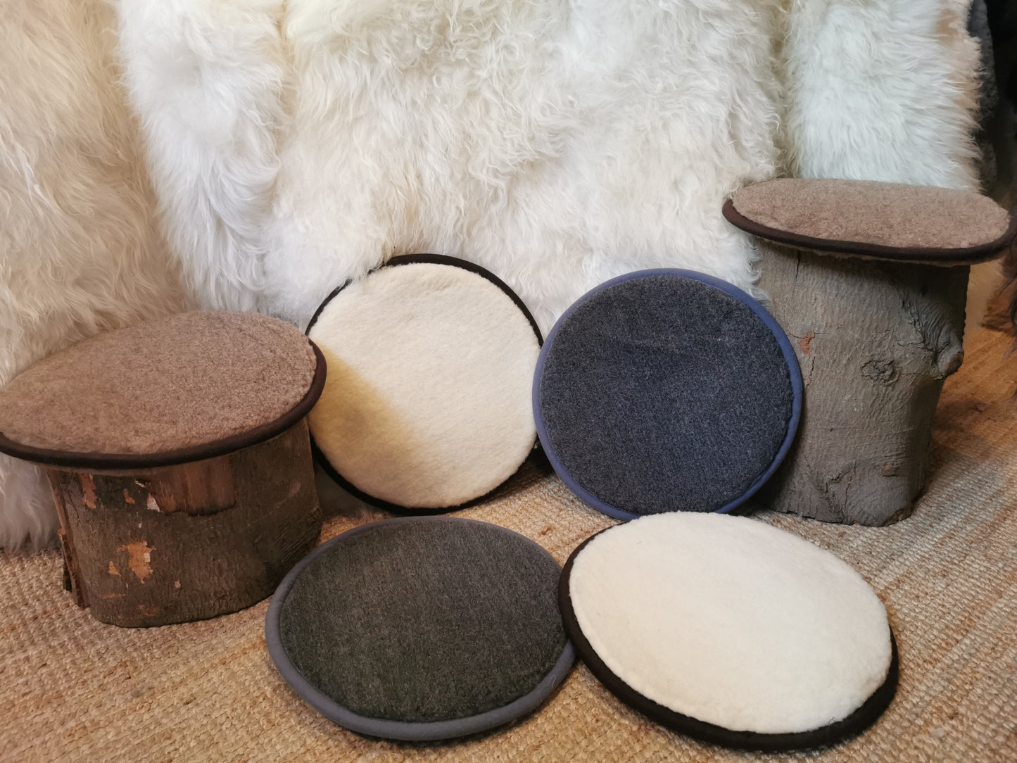 Round seat cushions, seat pads