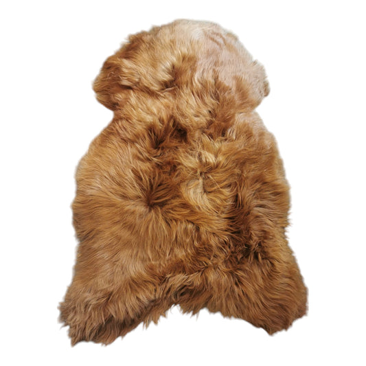 TOP Schaffell | 140cm | Echtes Lammfell |Teppich Deko | Ginger / Gold-Braun | Sitzauflage