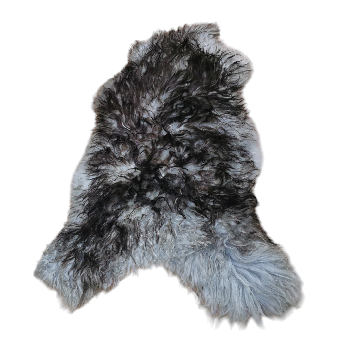 TOP Schaffell | 140cm | Echtes Lammfell |Teppich Deko | Grau Schwarz-Geflammt | Sitzauflage