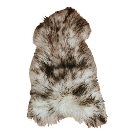 TOP Schaffell | 140cm | Echtes Lammfell |Teppich Deko | Dunkel-Geflammt | Sitzauflage