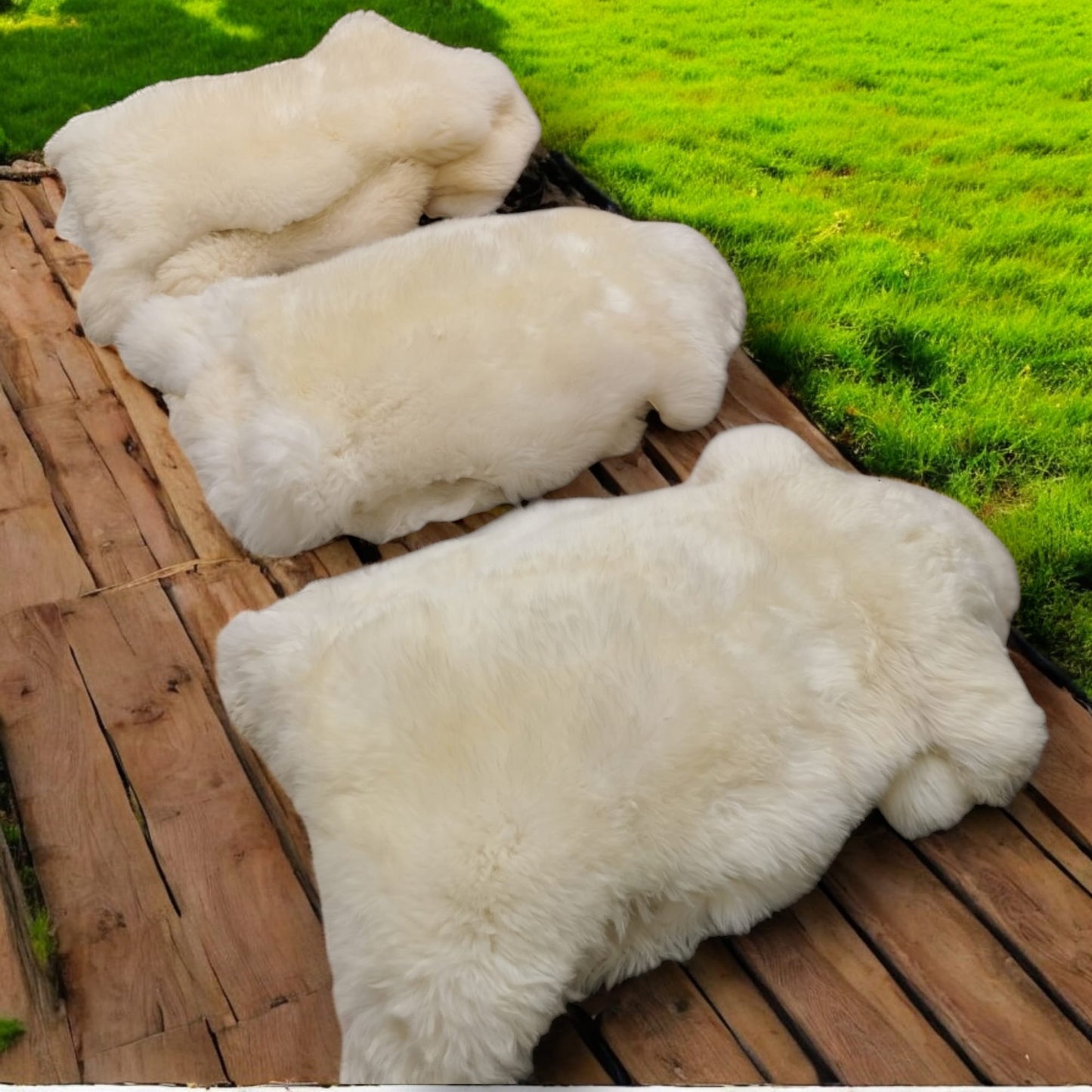 TOP Schaffell | 100cm | Echtes Lammfell |Teppich Deko | Natur-Weiß | Sitzauflage