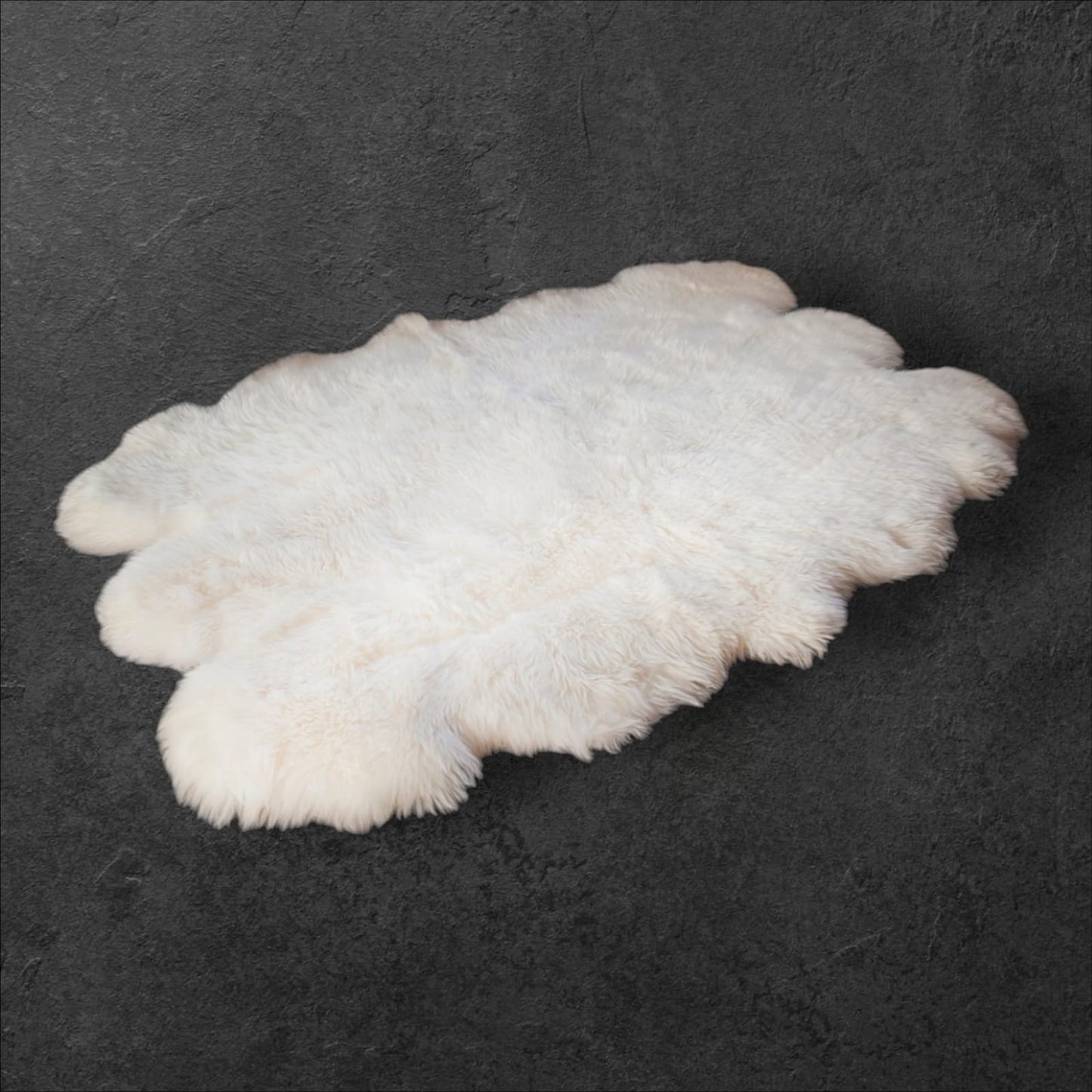 180 x 160cm | XXL Schaffell Echt | Lammfell-Fell-Teppich | Weiß, Braun, Geflammt | 6x vernäht