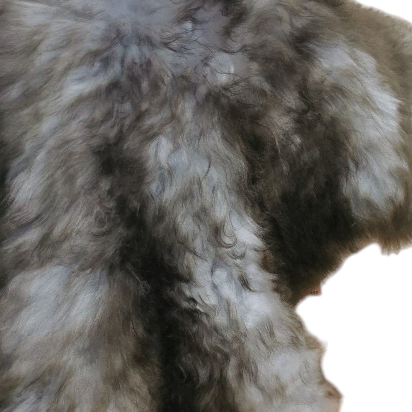 TOP Schaffell | 140cm | Echtes Lammfell |Teppich Deko | Grau Schwarz-Geflammt | Sitzauflage