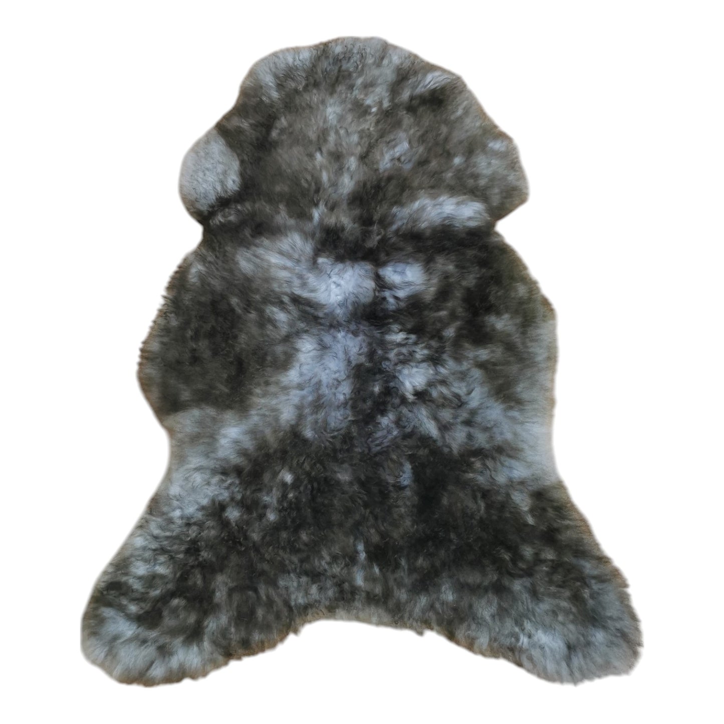TOP Schaffell | 140cm | Echtes Lammfell |Teppich Deko | Grau Schwarz-Geflammt | Sitzauflage