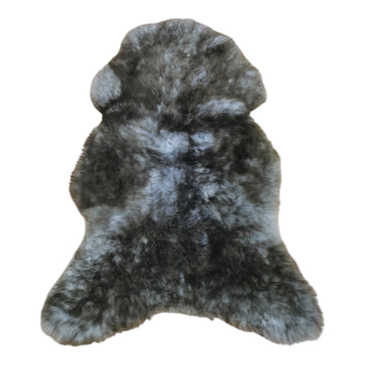 TOP Schaffell | 140cm | Echtes Lammfell |Teppich Deko | Grau Schwarz-Geflammt | Sitzauflage