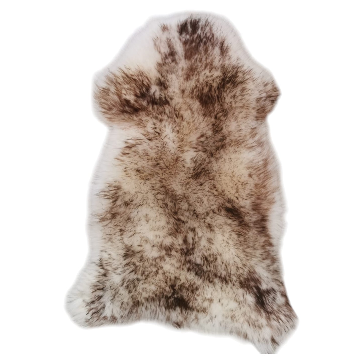 TOP Schaffell | 100cm | Echtes Lammfell |Teppich Deko | Braun-Geflammt | Sitzauflage