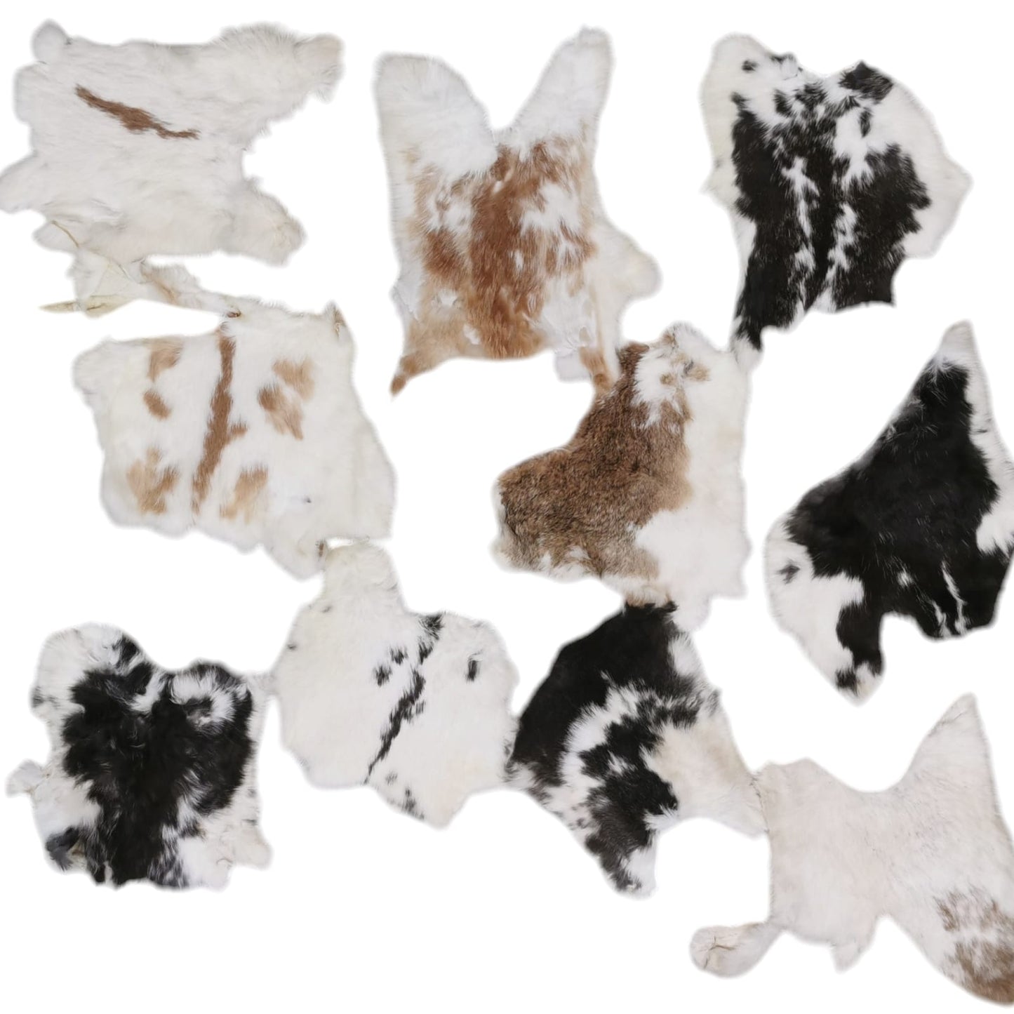 Rabbit furs in natural colors | Hare furs | Second-choice furs | B-grade | Leather