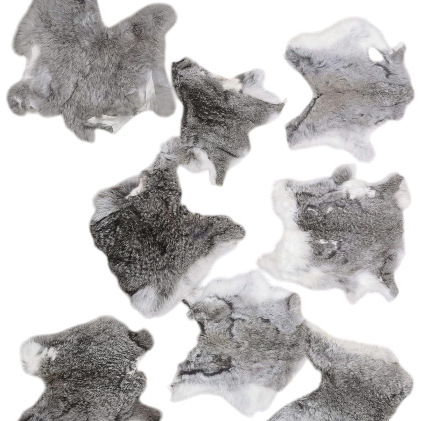 Rabbit furs in natural colors | Hare furs | Second-choice furs | B-grade | Leather