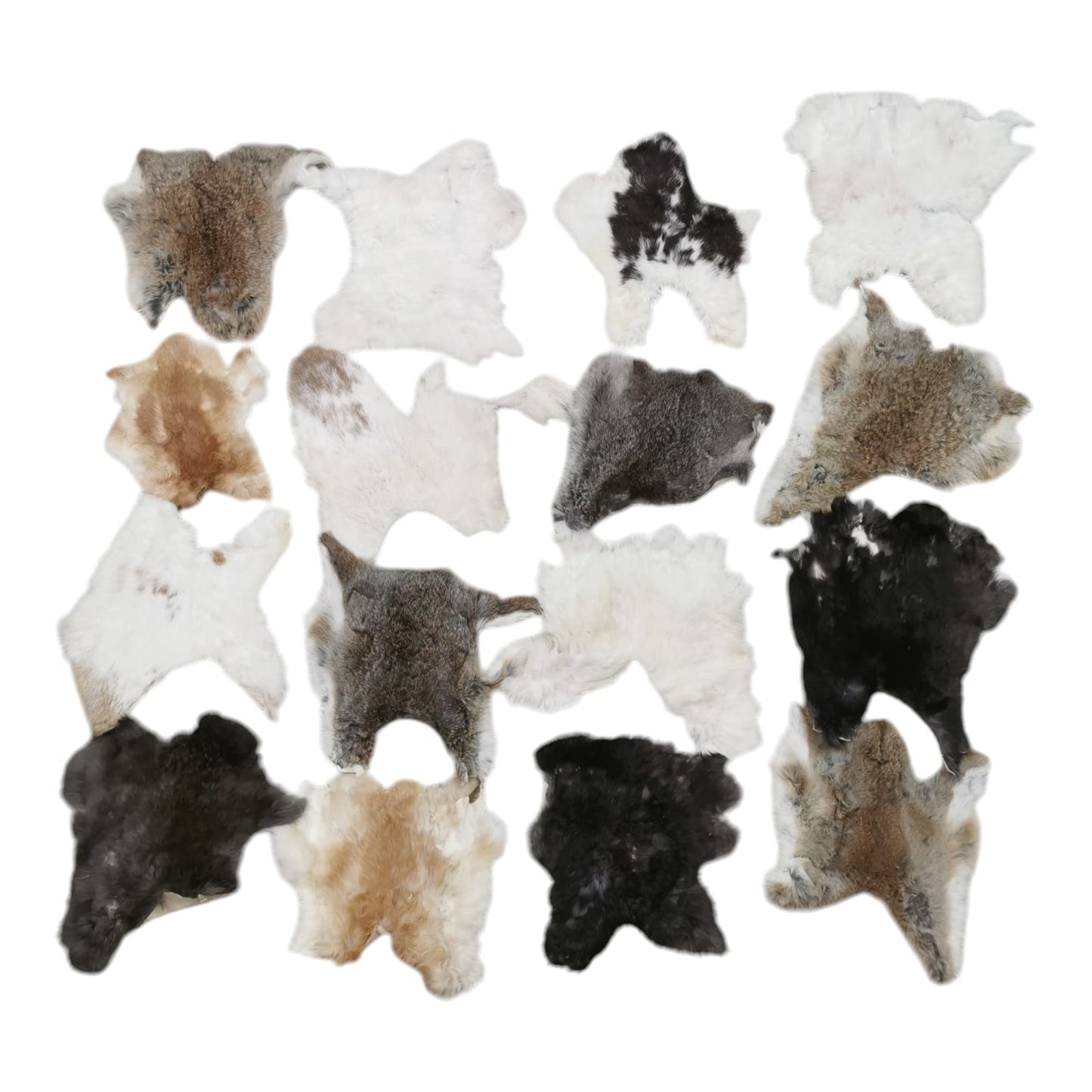 Rabbit furs in natural colors | Hare furs | Second-choice furs | B-grade | Leather