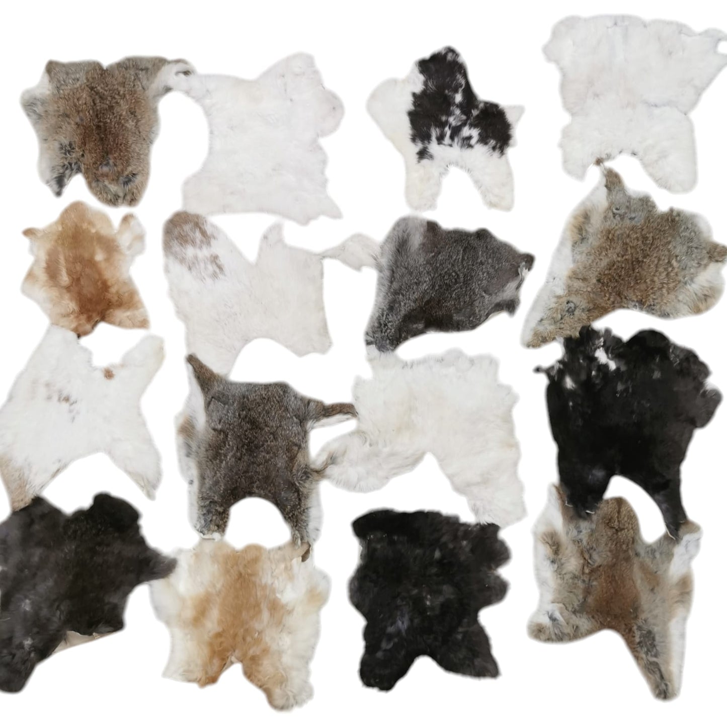 Rabbit furs in natural colors | Hare furs | Second-choice furs | B-grade | Leather