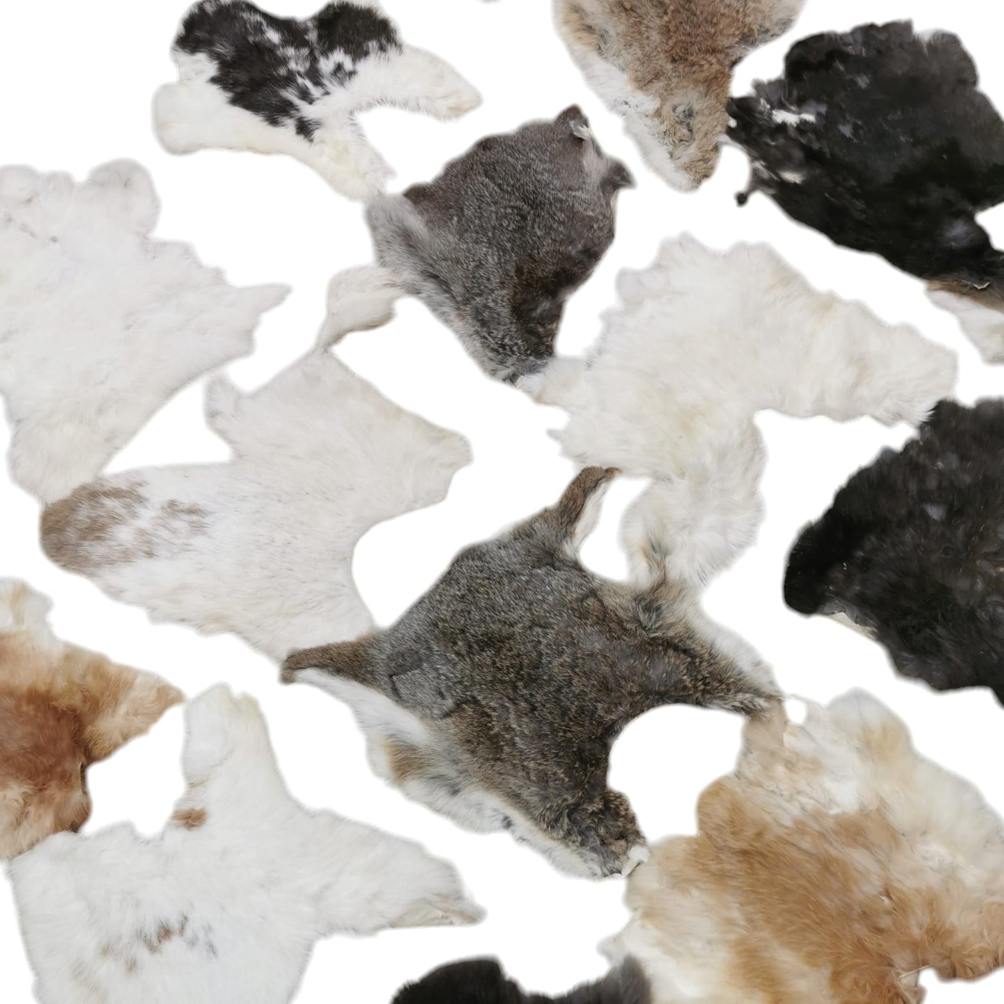 Rabbit furs in natural colors | Hare furs | Second-choice furs | B-grade | Leather