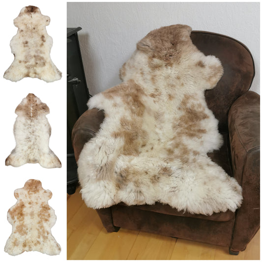 TOP Schaffell | 140cm | Echtes Lammfell |Teppich Deko | Meliert | Sitzauflage | XXL