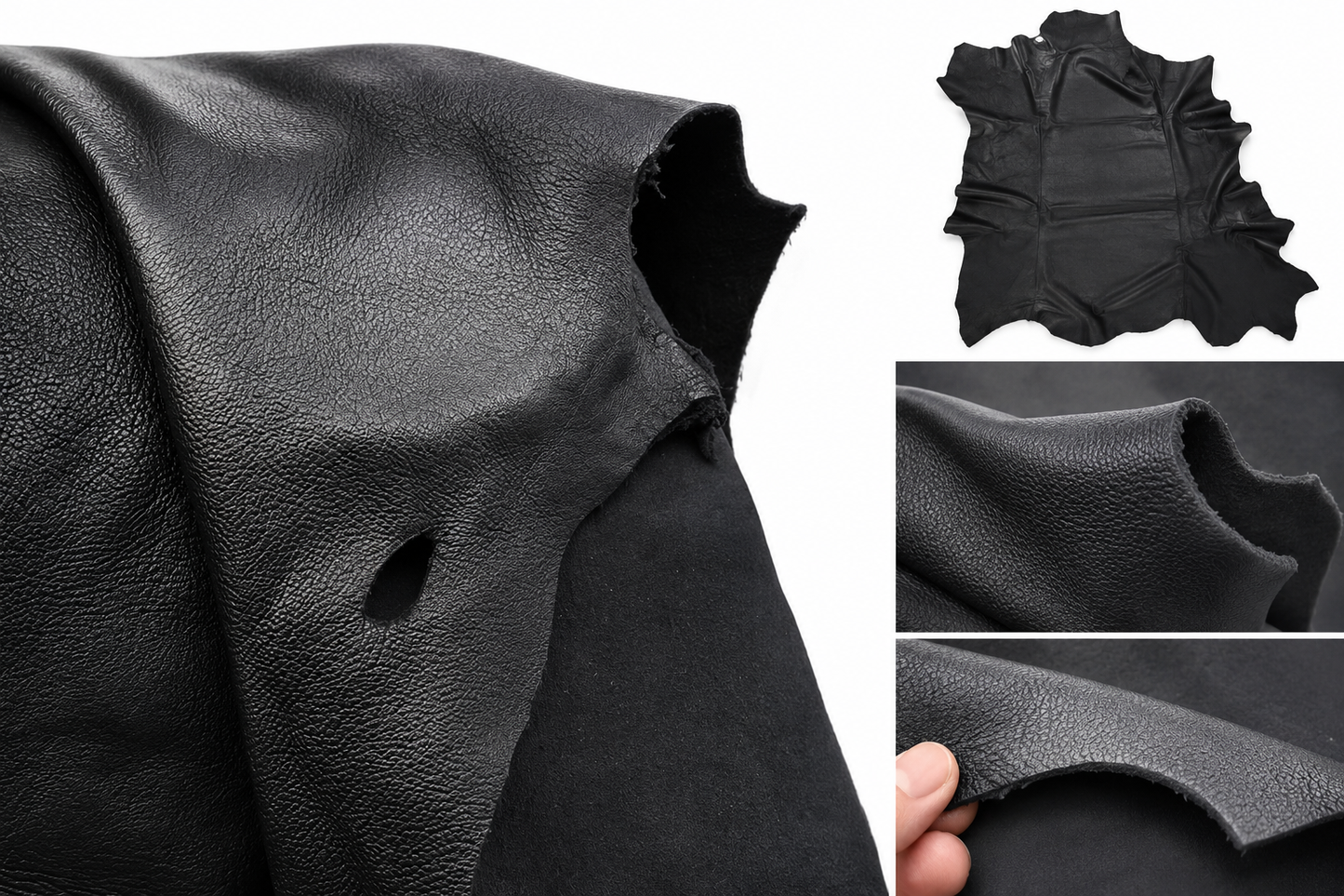 Schwarzes Schafnappaleder – ca. 0,9 mm | weich, flexibel & robust | 2. Sortierung